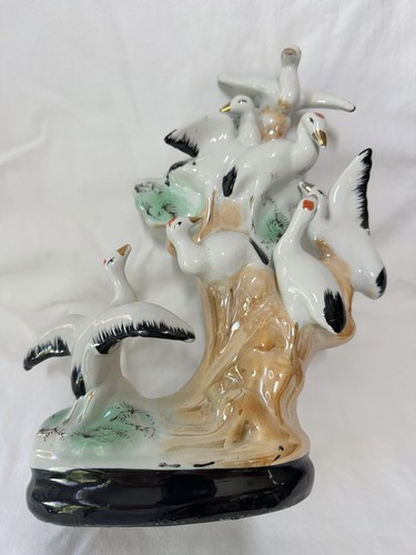 Asian Vintage Porcelain 7 birds seagulls made in China F.E.I - Picture 2 of 24