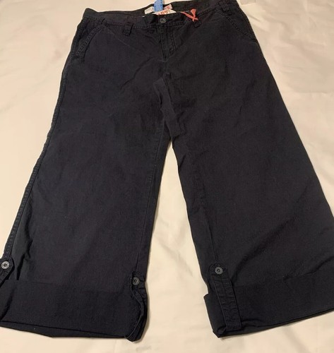 Polo Jeans Company Ralph Lauren Women’s Pants Sz 12 Black Cuff Hems Straight Leg - Picture 1 of 10