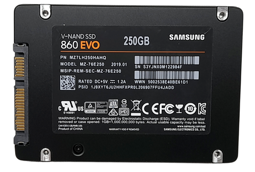 Job Lot 5 x SSD Samsung 860 EVO MZ-76E250 250Go SATA 2,5" 90-99% Santé - Photo 2/2
