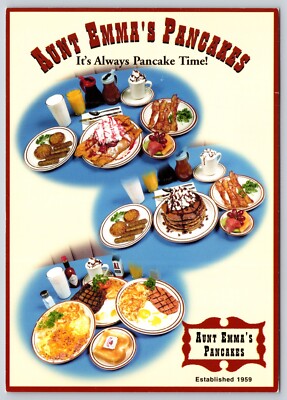 Postcard Aunt Emma's Pancakes House Chula Vista California Breakfast Food