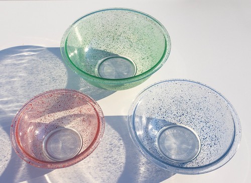 PYREX SPECKLE SPLATTER KONFETTI GLAS RÜHRSCHÜSSEL ROT BLAU GRÜN 3er SET - Bild 1 von 12
