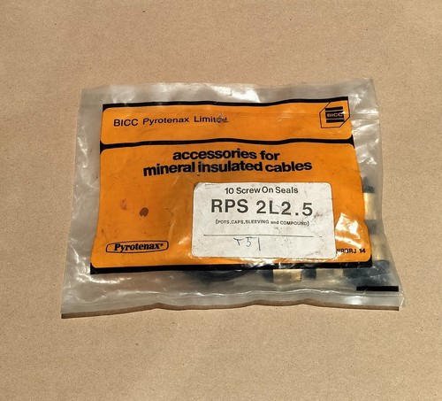BICC Pyrotenax Screw On Seals for Mineral Insulated Cables RPS 2L2.5 10 pk