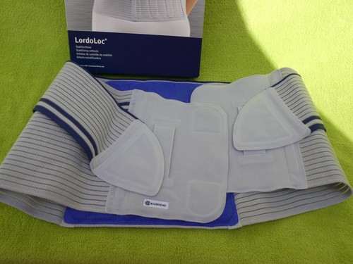 Rückenbandage Lordo Loc Bauerfeind Größe 3 gebraucht Gebrauchsspuren blau weiß - Bild 3 von 10