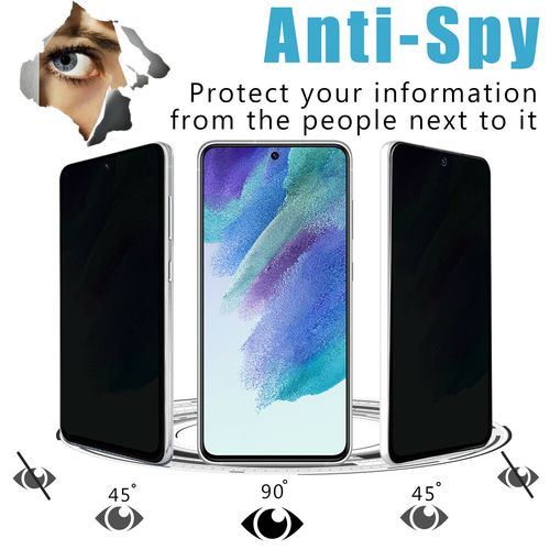 HD Anti-Spy Privacy Glass Screen Camera Protector For Samsung Galaxy S21 FE 5G - Picture 8 of 26