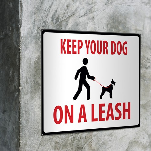 Industrie-Aufkleber horizontale Vinyl-Aufkleber Halten Sie Ihren Hund an der Leine Schild - Bild 4 von 7