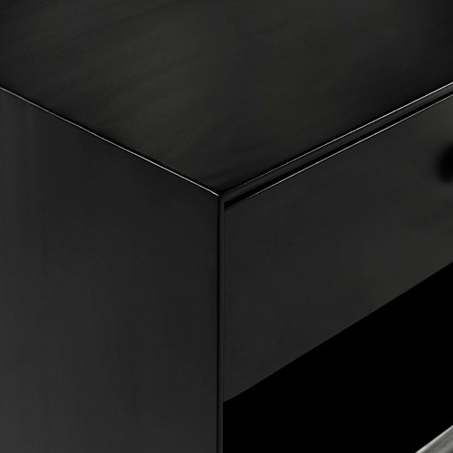 Greenberg Mid-Century Modern Multi Storage Solid Wood Nightstand Black   - Bild 4 von 5