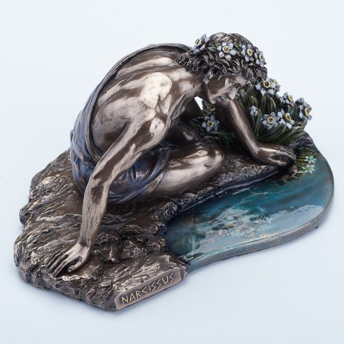 NARCISSUS AND HIS REFLECTION home decor figurine statue - Picture 2 of 4