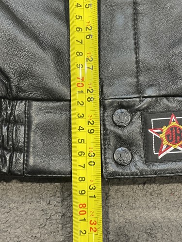 Vintage Leather Bomber Ward Burton NASCAR JH Design Jacket XL Black Yellow L/New - Bild 16 von 24