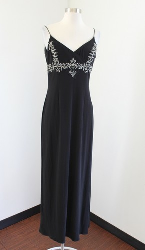 Vtg Dave and Johnny Black Sequin Beaded Evening Pa