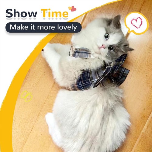 Puppy Set Dress Bow Plaid Cat Clothes Pet Skirt Harness Leash Vest + Dog Small - Picture 20 of 25