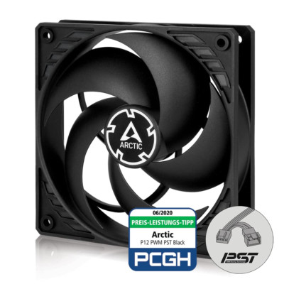 ARCTIC P12 PWM PST 120mm Case Fan - Quiet, 200 1800 RPM, Black