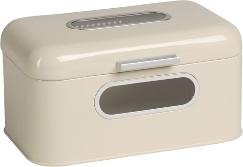 ECHTWERK EW-BB-0125S Retro-Small Bread bin, Metal, Cream