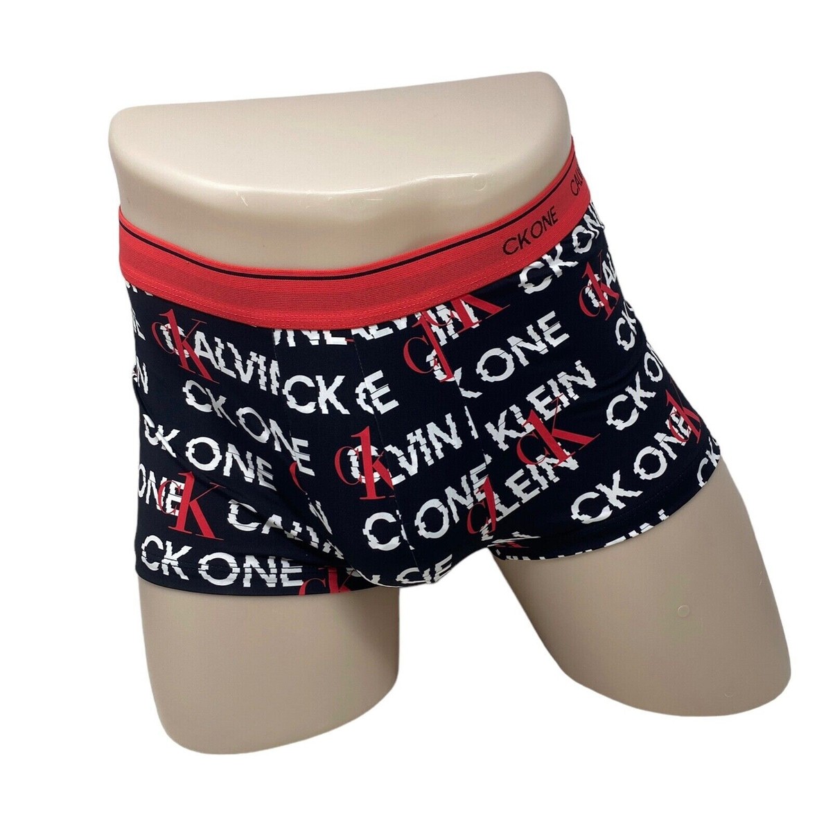 Calvin Klein Men s CK ONE Microfiber Low Rise Trunks Black with white writing L
