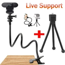 21" Webcam Cell Phone Stand Flexible Gooseneck Cellphone Clamp Bracket Tripod