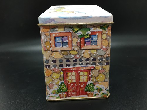 Lillian Vernon Snowy Christmas House Tin with Sealed Bag of Potpourri VTG 1988 - Picture 2 of 14
