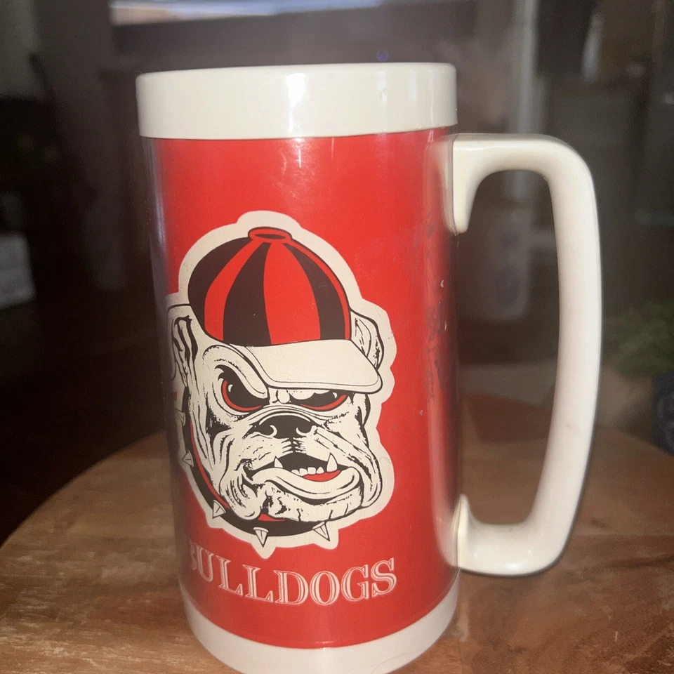 UNIVERSITY of GEORGIA BULLDOGS NCAA Thermo Serv Mug Cup Vintage  Made In USA - Image 3 of 4