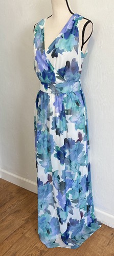 ANNE KLEIN Women’s Sexy Floral Blue Multicolored Long Dress NWT $139 Size 8 - Picture 3 of 10