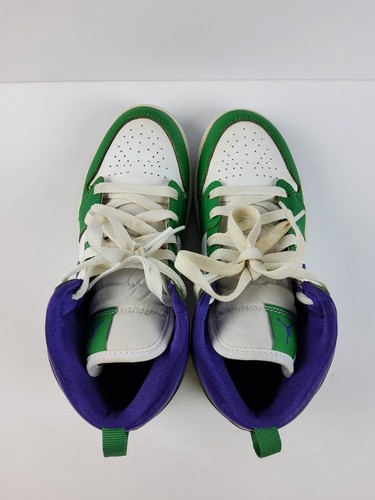 Nike Air Jordan 1 Mid PS 'Hulk' White Green Purple 640734-300 Youth Size 3Y - Picture 6 of 16