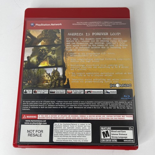 Resistance 2 -- Greatest Hits (Sony PlayStation 3, 2008) - Picture 2 of 4