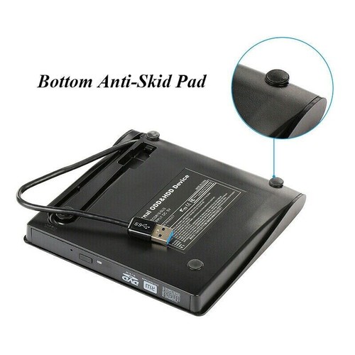 Slim External CD DVD Drive USB 3.0 Disc Player Burner Writer For Laptop PC Mac - Picture 8 of 11