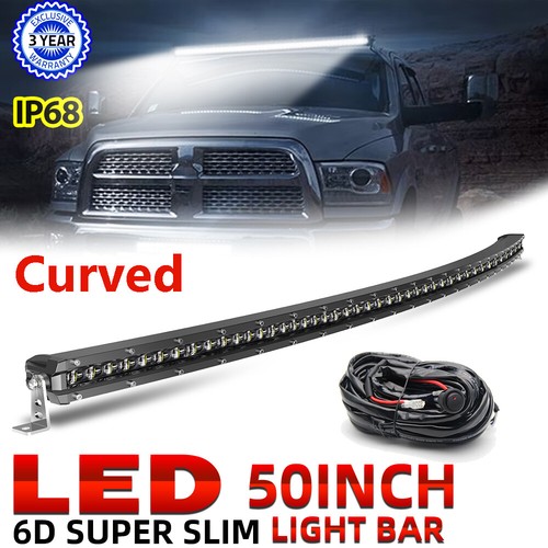 Curved Slim 20"26"32"38"44"50" Single Row LED Light Bar Off Road Driving SUV ATV - Picture 44 of 52