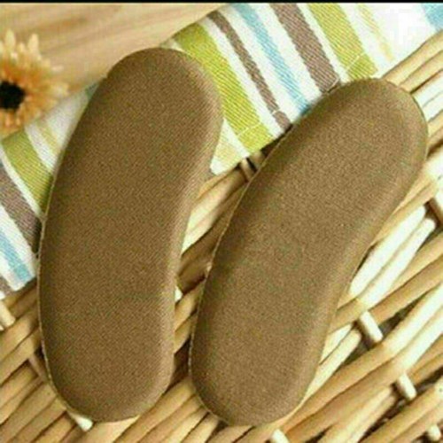 2 Pairs Fabric Shoe Pads Cushion Liner Grip Back Heel Inserts Insoles Dark Brown - Picture 3 of 5