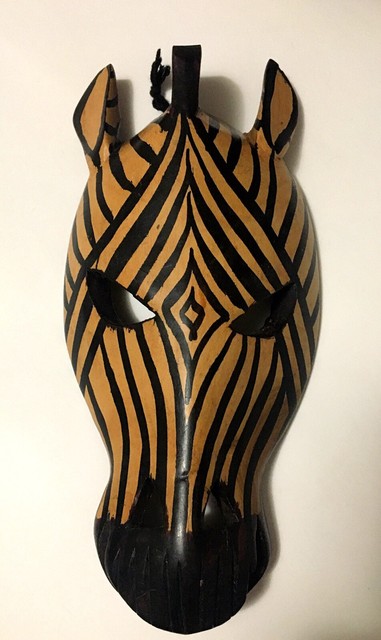 Mask Safari Wood Tribal African Art Hand Craft Turtle Decor Wall Hanging Craved