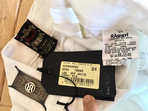 $ 230 RAER Damen-Skinny-Jeans neu mit Etikett Gr. 24 XXS 00 weiß Baumwolle Totenkopf Nieten niedriger Bund - Bild 12 von 12