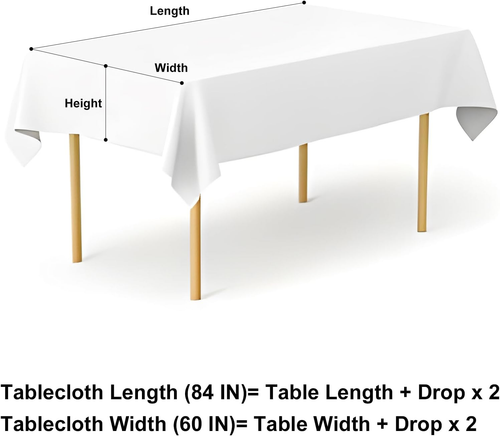 Rectangle Waterproof Vinyl Table Cloth, Wipeable Tablecloth with Flannel Backing - Picture 7 of 12