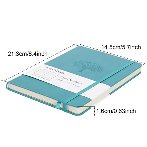Journals Notebooks, Leather Diary Hardcover Classic Writing Blue Ruled - Picture 2 of 7