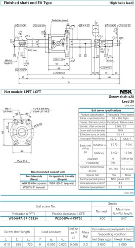NSK NNB W2006FA-3P-C5Z+620L C5 Grade Ground Ball Screw BSC-I-1231=2D11 - Picture 14 of 14