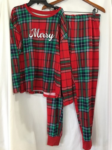 Joyspun Women’s Long Sleeve Tee Jogger Pants pockets Pajama Set U pick Plaid New - Picture 5 of 9