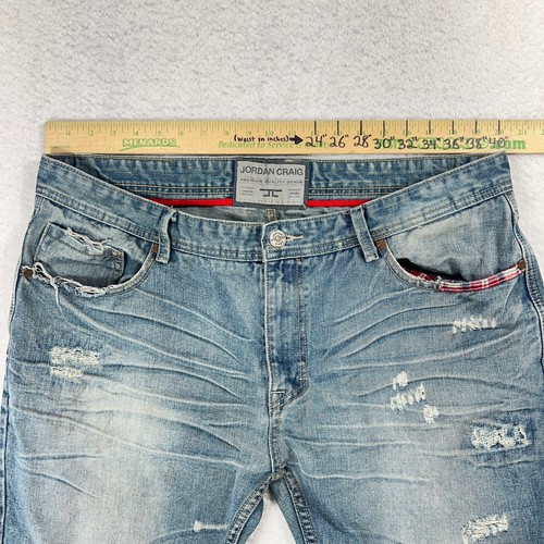 Jeans uomo Jordan Craig blu 40x34 (40x33) Martin impilati shred leggera sfumatura - Foto 4 di 10