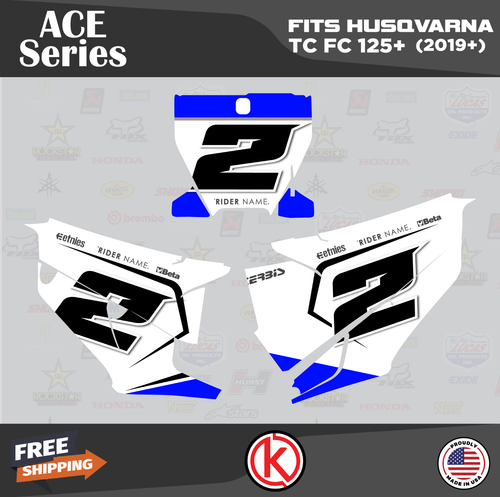 Graphics kit for Husqvarna TC125 TC250 FC250 FC350 FC450 2019-2022 Ace - Blue - Picture 3 of 6