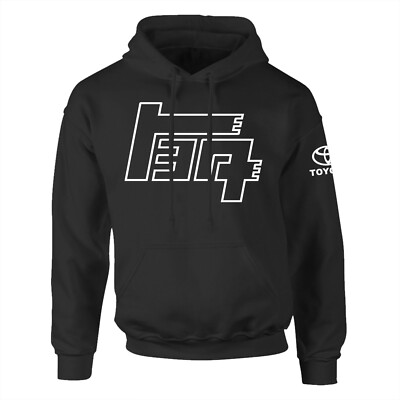 TEQ Toyota, Outline, Corolla, Land Cruiser, Celica, Supra, TRD JDM Black Hoodie