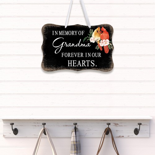 Memorial Hanging Gift Ribbon Sign for Loss of Loved One 8x12 - Memory Of Grandma - Picture 9 of 18