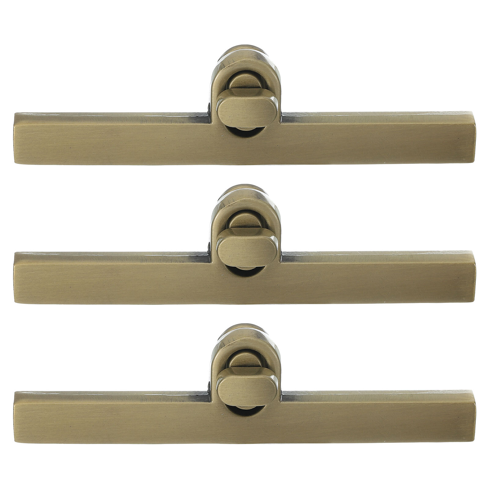 3Set Turn Lock Clasp, Press Locks Clasp (97x10mm, Bronze)