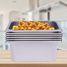 6 Pack 6 Inch Deep Stainless Steel Steam Table / Hotel Buffet Pans Durable