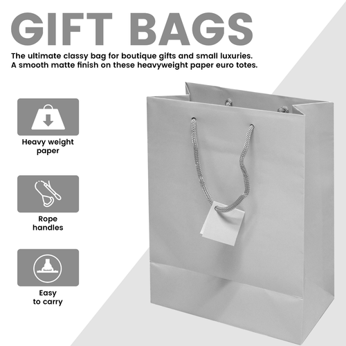 Matte Euro Tragetasche Papier Geschenk Seil Griff Einkaufstasche Geburtstag - 10er Pack - Bild 84 von 95