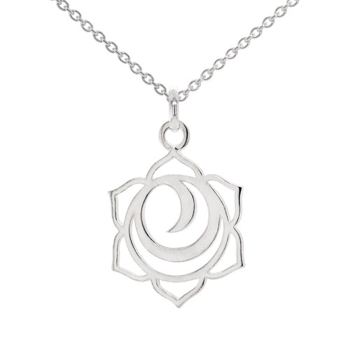 Sacral Chakra Sterling Silver 925 Pendant & 500mm Adjustable Chain Necklace - Picture 4 of 7