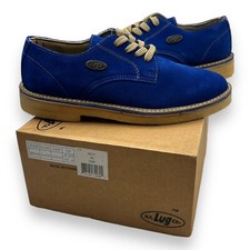 Vintage Y2K Deadstock Lugz Blue Suede Derby Crepe Sole 9.5