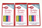 BETTY CROCKER BIRTHDAY CANDLES 3" RAINBOW SPIRAL12 CT -LOT OF 12 BOXES/144 TOTAL