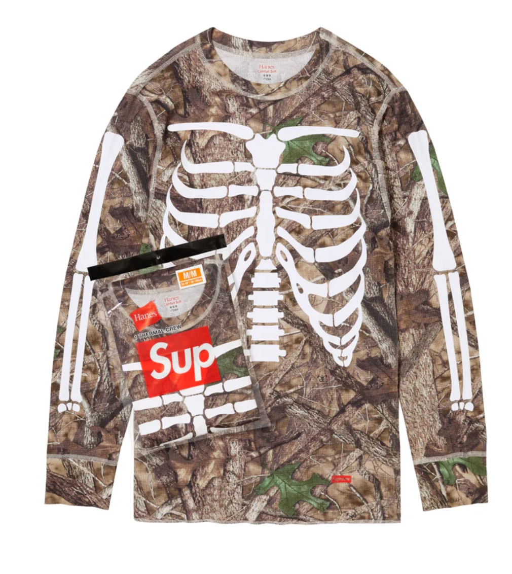 Supreme®/Hanes® Bones Thermal Crew (1 pack)   TrueTimber® HTC Fall Camo   Large