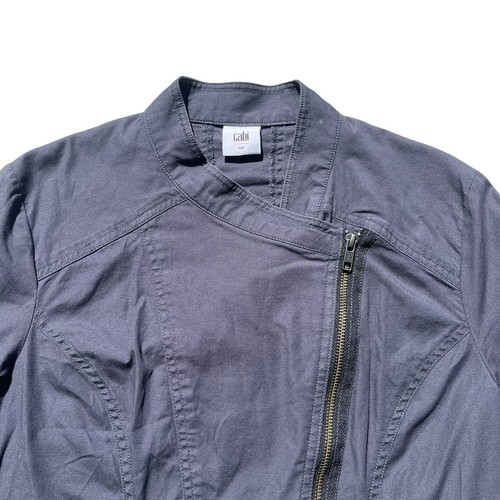 Chaqueta de Moto Cabi Mujer Pequeña Gris Azul Algodón Crepúsculo Asimétrica Estilo 3023 - Imagen 10 de 21