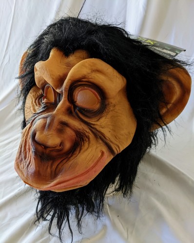 Chimpanzee Monkey Mask Costume Halloween Adult One Side Unisex  - Picture 2 of 5