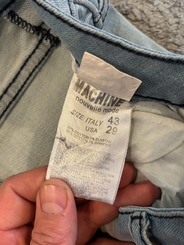 Machine Jeans Womens 29 Light Wash Blue Denim Distressed Skinny Fit Raw Hem - Picture 3 of 7