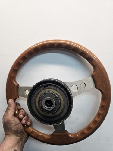 OBA Vintage Retro Wooden Steering Wheel Jdm With Boss - Picture 2 of 2
