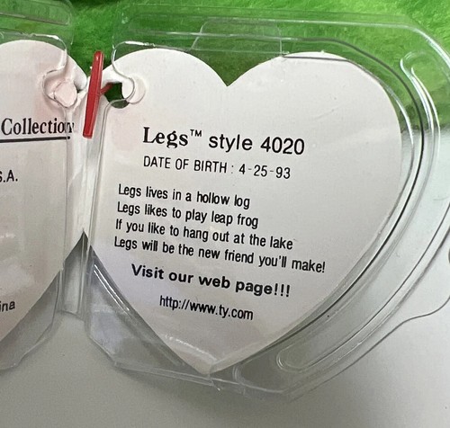 Ty Beanie Baby Legs the Frog #4020 Tag Errors - Picture 12 of 14