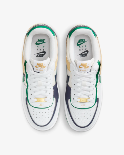 NIKE AIR FORCE 1 SHADOW: BIANCO/VERDE/BLU: DZ1847 102: UK 6, 7.5, 8 - Foto 13 di 13