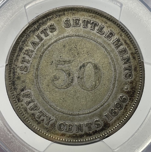 1896 Straits Settlements Silver 50 Cent PCGS Certified VF20. #C272 - Picture 3 of 3